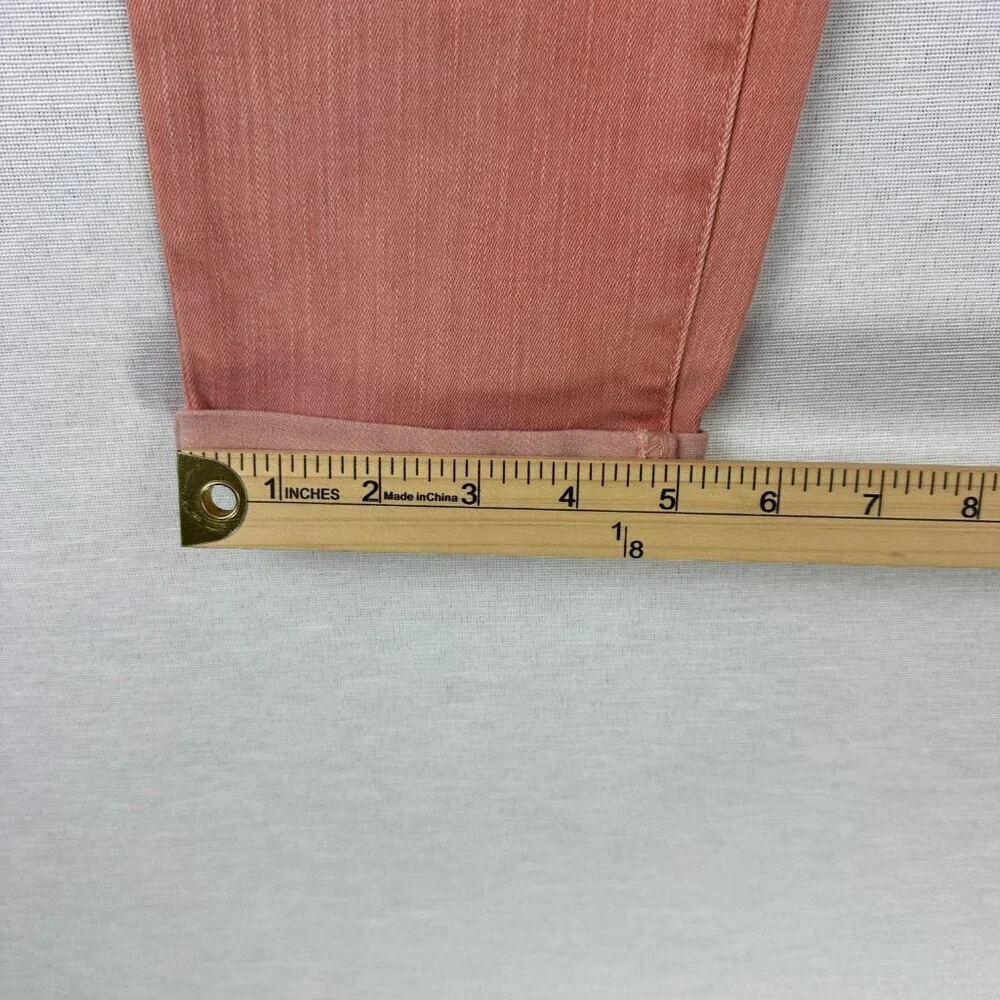 JESSICA SIMPSON WOMEN'S PINK ROLL CROP SKINNY MID RISE CASUAL STRETCH JEANS 4/27 - Picture 9 of 10
